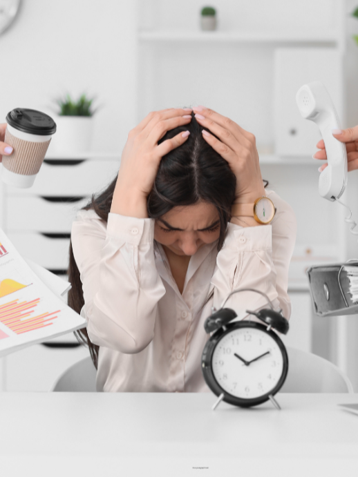 Woman feeling overwhelmed by everyday tasks and executive dysfunction associated with ADHD
